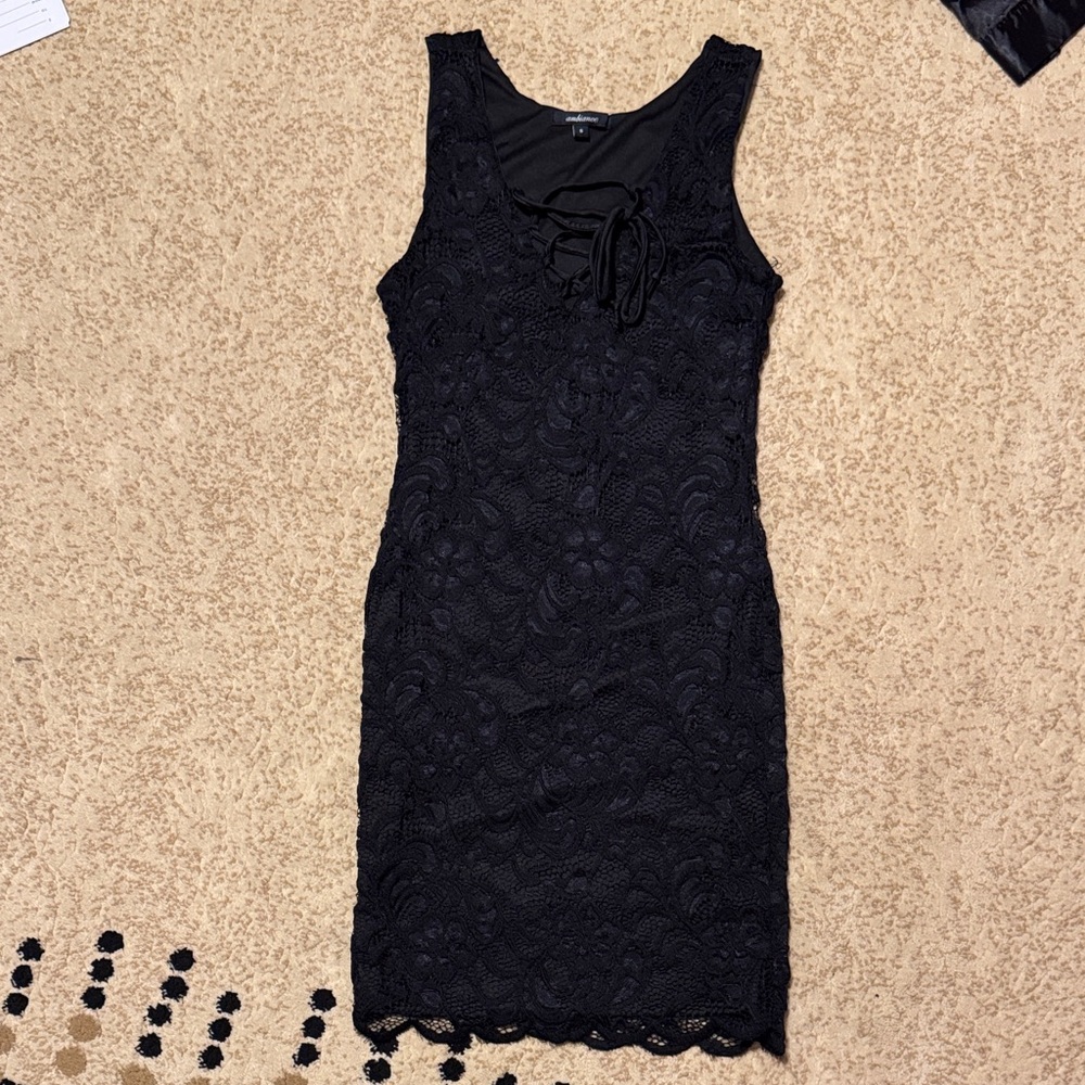 Ambiance Black Lace Mini Dress